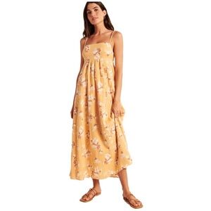 Abercrombie & Fitch Yellow Floral Maxi Baby Doll Dress Sz Medium